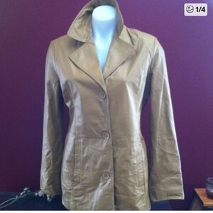 Jacqueline Ferrar Khaki Leather Jacket
